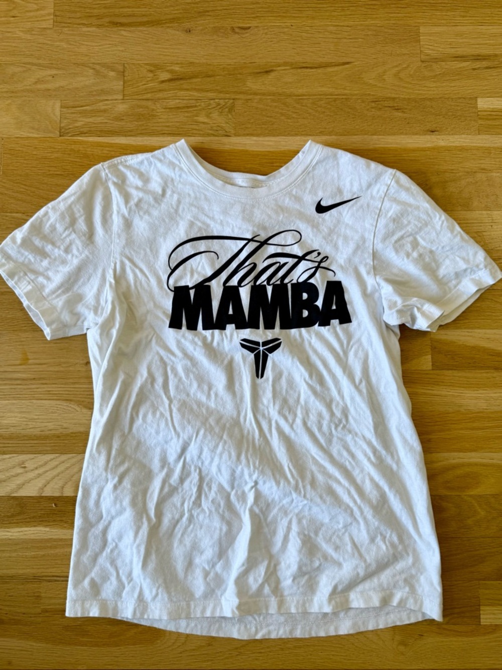Nike Mamba White Tee with Black Graphic Swoosh